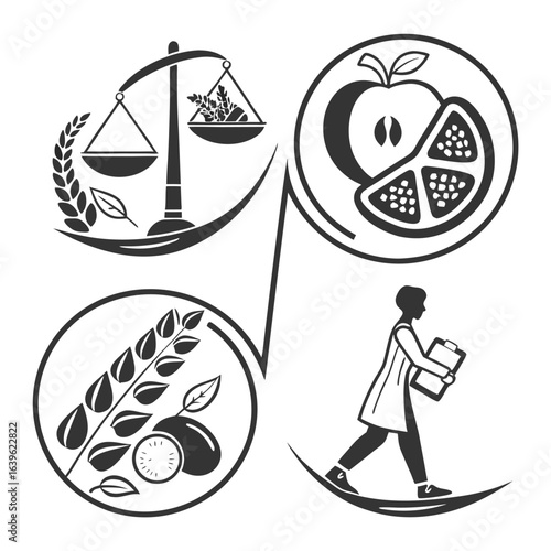 set of icons for food