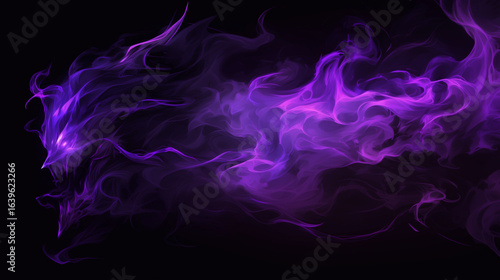 闇の魔法や、呪いをイメージした紫色のオーラのイラスト