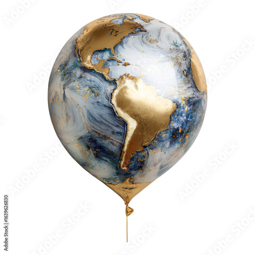Transparent Earth Balloon with Colorful Detail