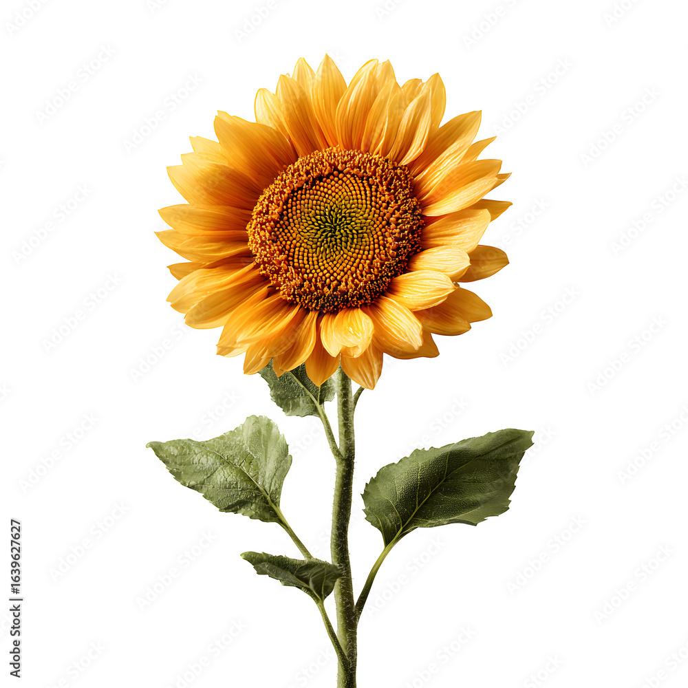 Obraz premium Sunflower bloom, isolated on transparent background