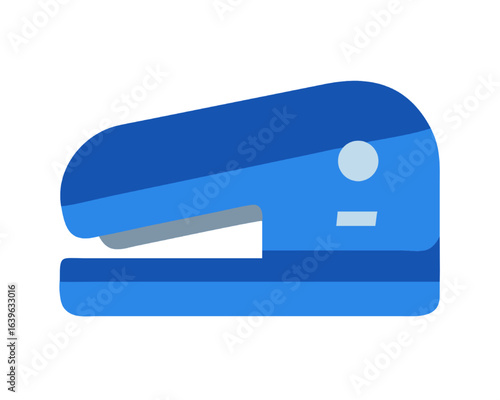 A modern blue office stapler icon. Flat design vector for business and school supplies.