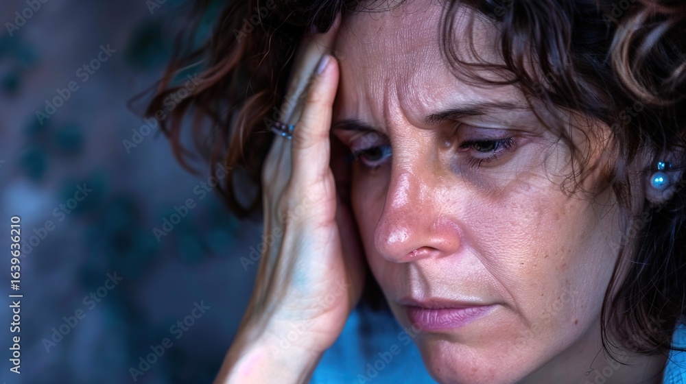Fototapeta premium Symptoms and Treatment of Menopausal Depression: Emotional Changes, Hormonal Impact, and Therapeutic Approaches for Midlife Mental Health