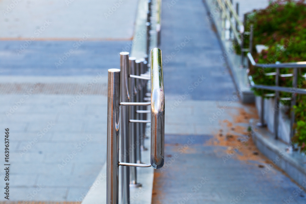Obraz premium Handrails for helping you climb stairs made of stainless steel
