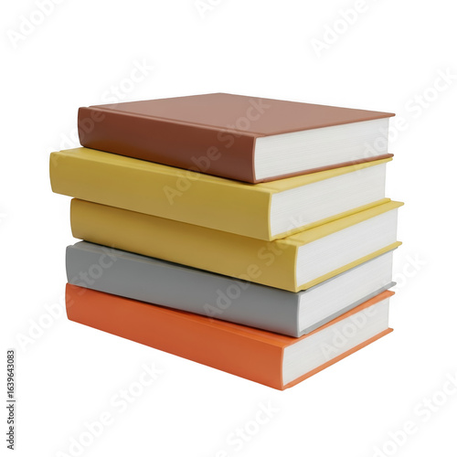 3d stack of colorful books