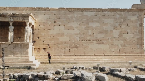 Ancient Temple of Athena Nike under Bright Summer Sky in Athens