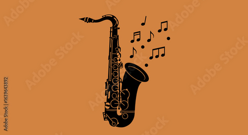 Energetic jazz performance music venue illustration vibrant background close-up musical expression. Vector illustration