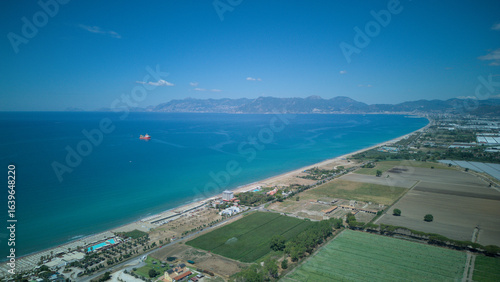 Battipaglia, a town adjacent to the capital city of Salerno, in southern Italy. Drone footage of the coast