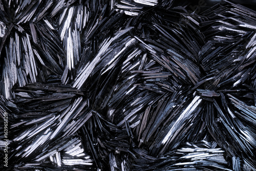 Hematite blades crystals. Specimen from Clara Mine, Oberwolfach, Germany. Micro photography extreme close-up. microscope mineral crystal photography for Scientific use.
