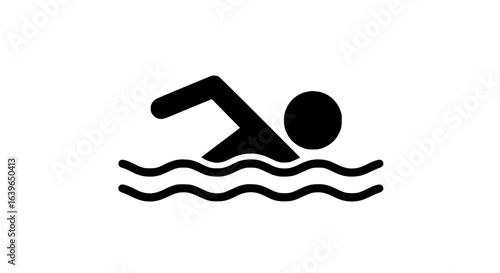Person swimming minimalist black and white icon