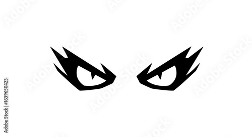 Angry eyes minimalist black and white icon