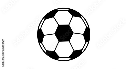 Football soccer ball minimalist in a white background black and white icon