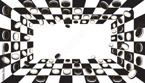 Othello game background design. Board game concept
