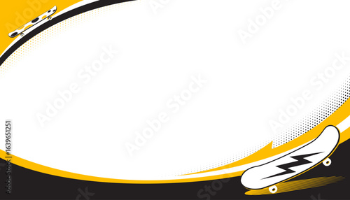 Skateboard background design. Extreme sport concept
