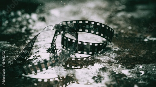 Filmstrip tangled in dusty debris