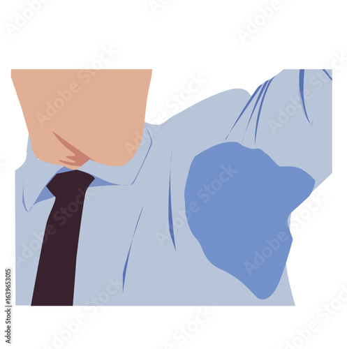wet armpit man.man sweating under armpit