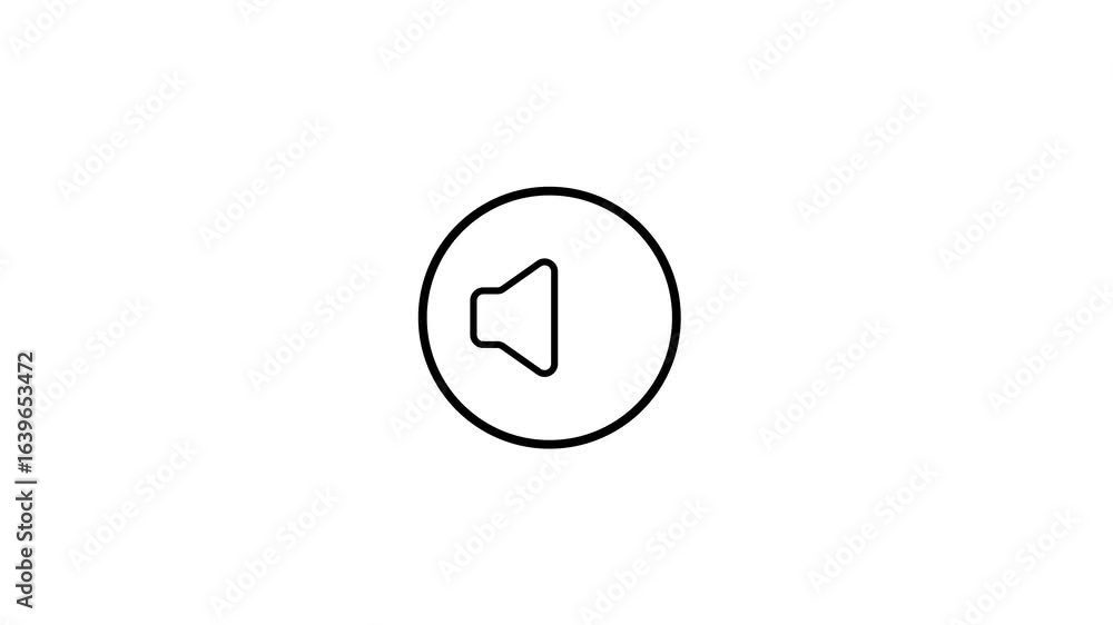 Speaker volume, microphone, sound voice icon animation isolated on white background