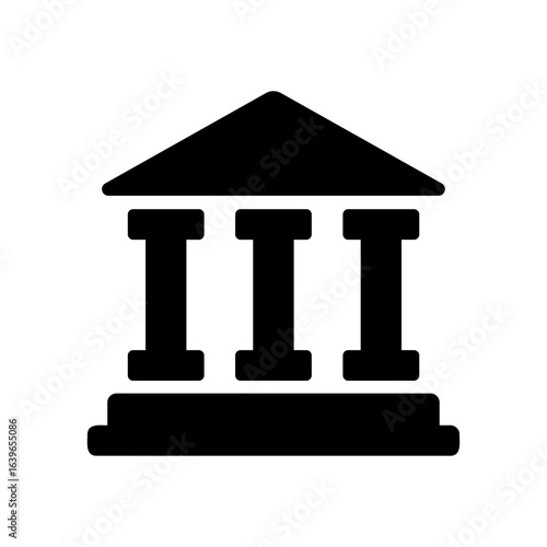 Bank icon for financial services and money transactions
