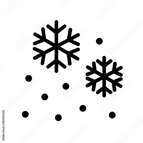 Snowfall icon with snowflakes for winter and cold weather season
