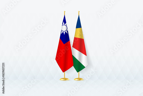 Taiwan and Seychelles Flags Side by Side, Symbol of International Partnership.