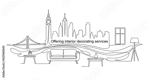 Interior Design Concept: The scene showcases the architectural wonders of cityscapes with interior design. It presents a unique blend of metropolitan architecture and modern interior concepts.