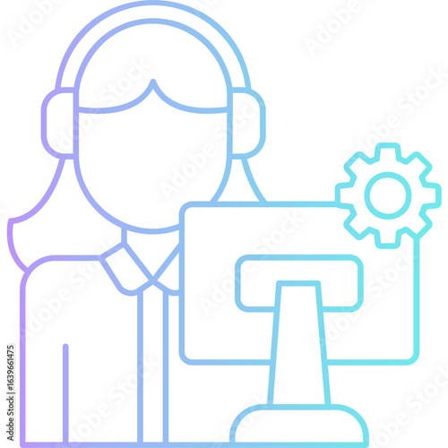 Gradient Help Desk Icon