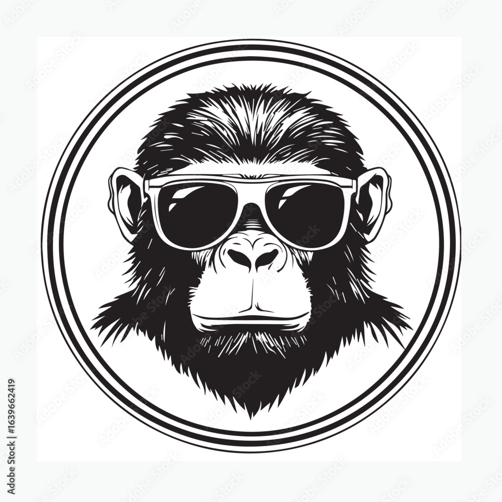 Fototapeta premium monkey with sunglasses