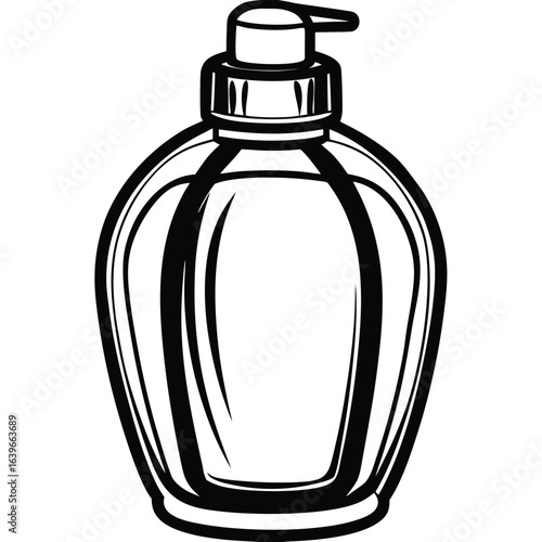 Vector art of liquid soap dispenser bottle isolated on white background