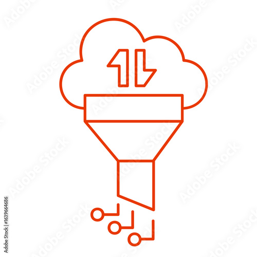 Cloud Data Line Icon