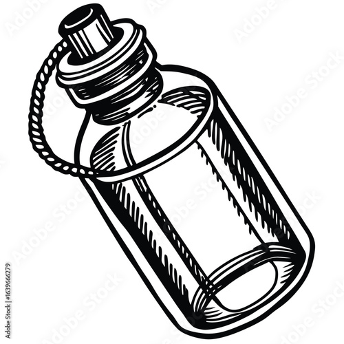 Illustration of a portable flask isolated on white background