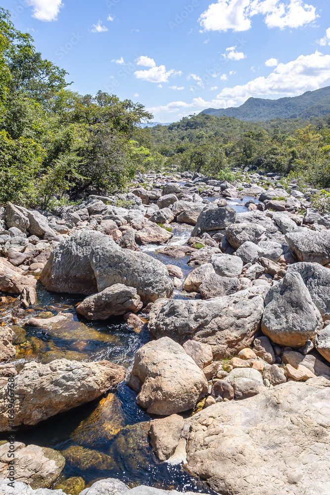 Obraz premium paisagem natural na cidade Cavalcante, Estado de Goiás, Brasil, região da chapada dos veadeiros