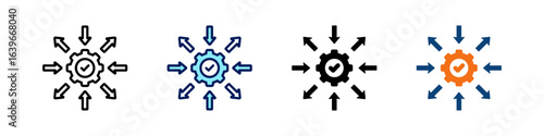 Service Differentiation All In One Icon Multi Styles Vector Set