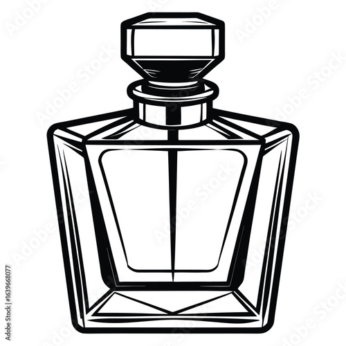 Vector art of rectangular perfume bottle isolated on white background