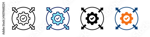 Service Scalability All In One Icon Multi Styles Vector Set