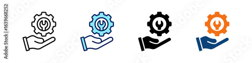 Service Customization All In One Icon Multi Styles Vector Set