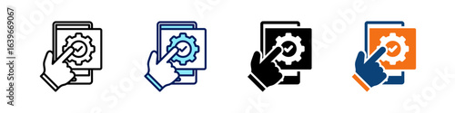 Self Service Portal All In One Icon Multi Styles Vector Set