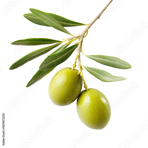 Green Olives on Branch Fresh Harvest Nature