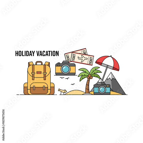 Holiday equipment or supplies set icon