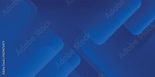 Abstract blue background with glowing geometric lines. Modern blue gradient square shape design. Futuristic technology concept.