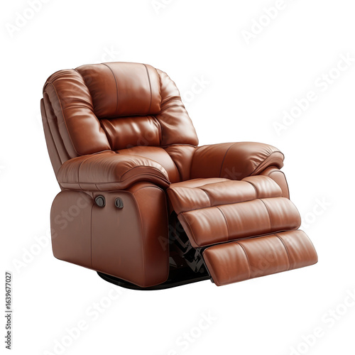 Brown Leather Recliner Chair Relax Comfort Furniture Home Decor