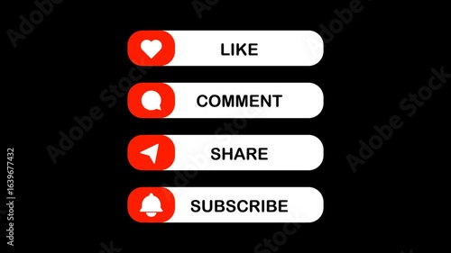 Animated youtube video outro like comment share subscribe call to action subscribe CTA animation. 4K animation
