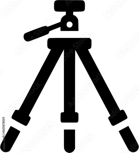 tripod icon silhouette vector illustration