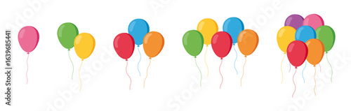 Party balloon cartoon-style. Birthday celebration. Simple flat vector art.