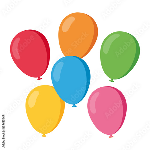 Party balloon cartoon-style. Birthday celebration. Simple flat vector art.