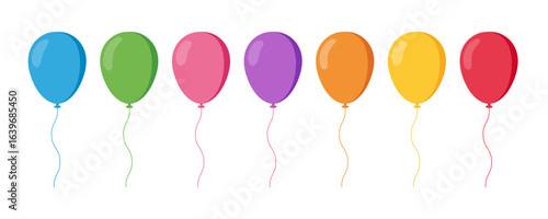 Party balloon cartoon-style. Birthday celebration. Simple flat vector art.