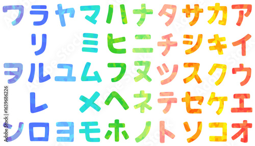 Tableau sur toile カラフルなカタカナセット ベクター素材