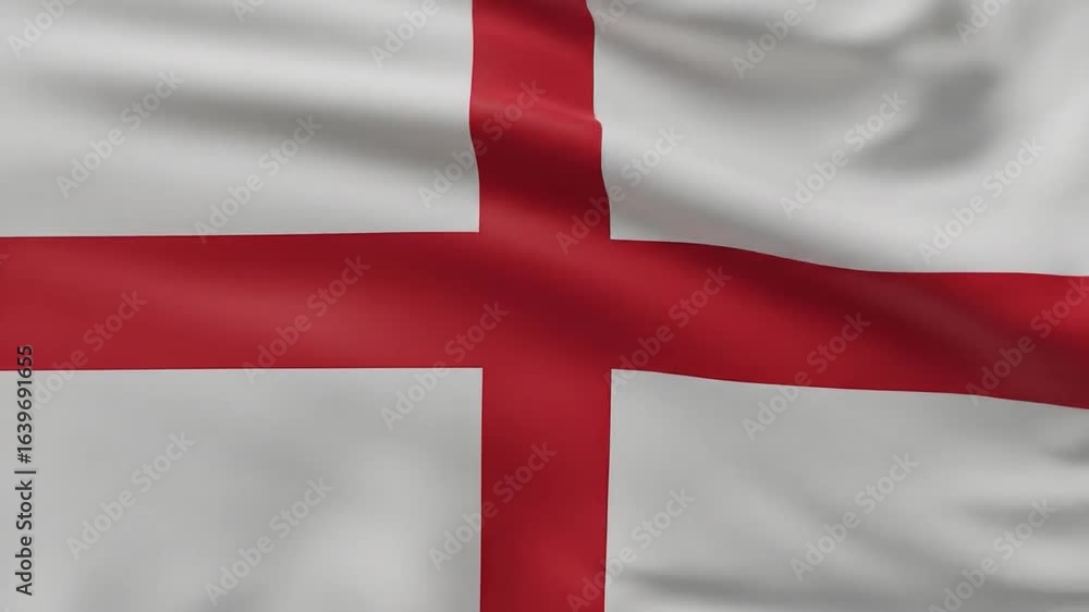 English national flag of St George’s Cross waving outdoors, symbol of England’s history and culture English national flag of St George’s Cross waving outdoors, symbol of England’s history and culture