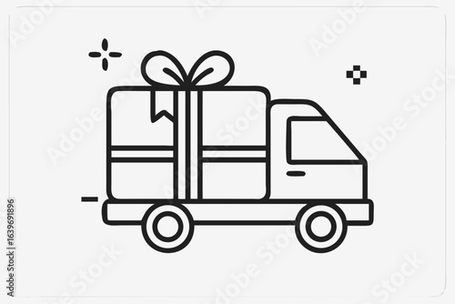 Gift Box Delivery Truck Icon