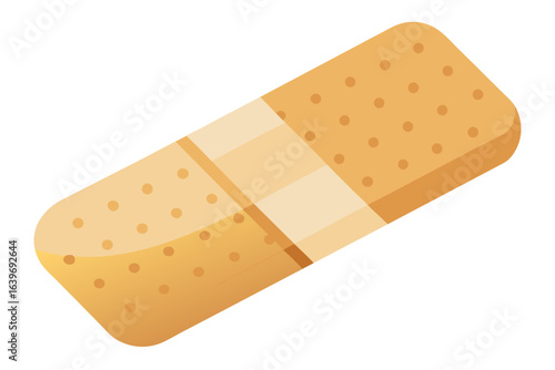 A single beige adhesive bandage with a white center