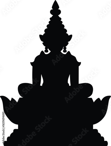 silhouette of buddha on transparent background
