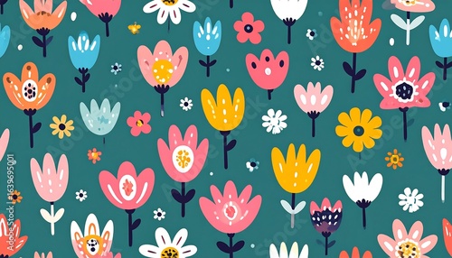 Colorful floral pattern design